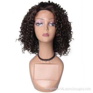 Cheap synthetic lace frontal wig, best quality deep wave curly synthetic wig